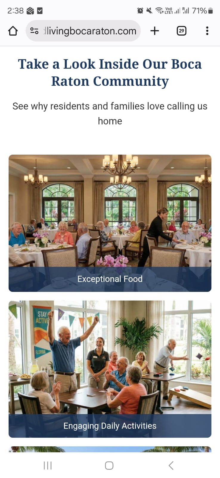 assisted living web design